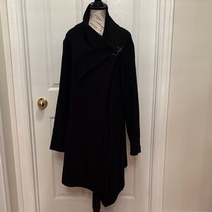 Chic Asymmetrical Black Women's Coat
